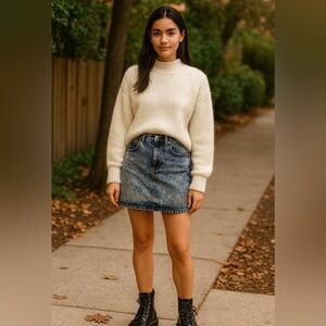 Vintage ‘So Long’ Acid Wash Mini Skirt - Y2K Vibes